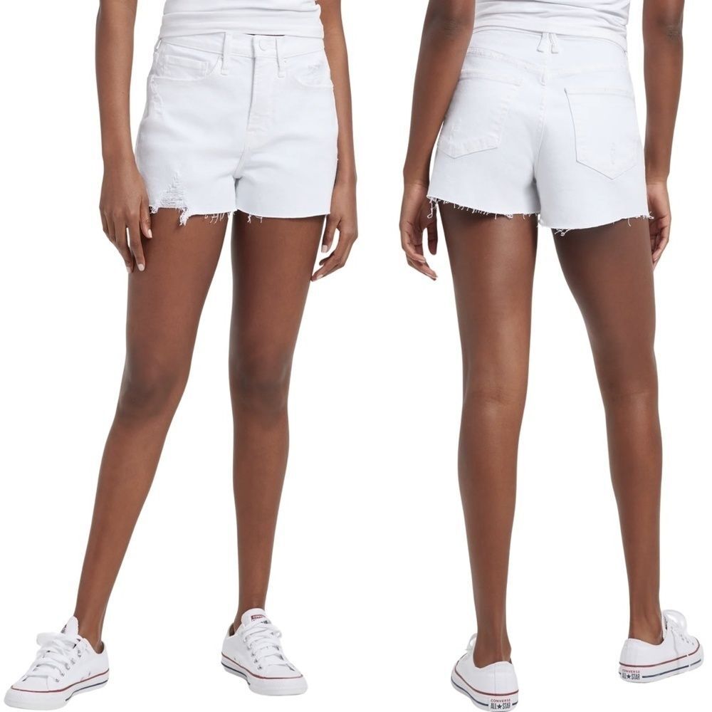 Good American Good 90's Jean Short in White Sz. 15 NWT